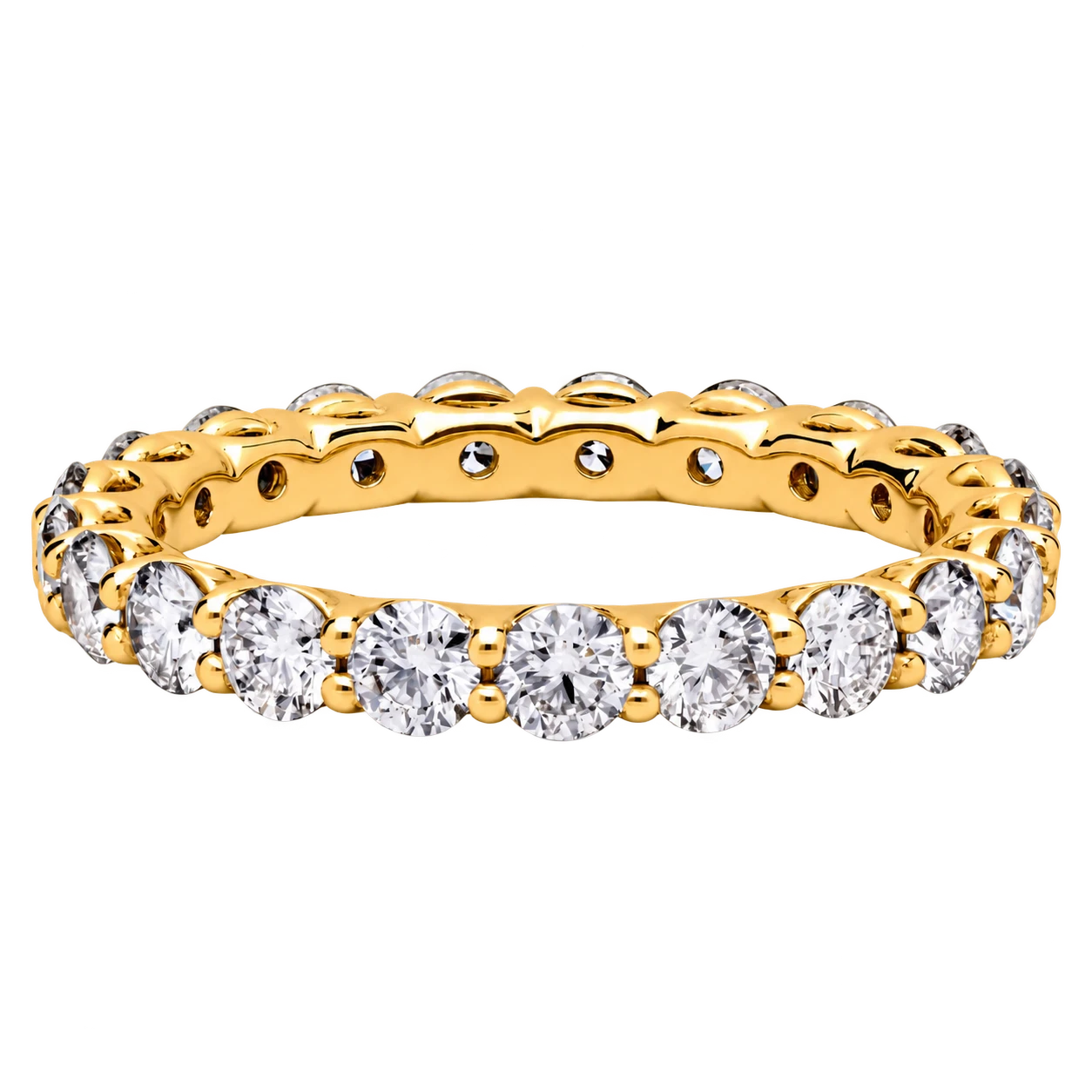 18K yellow gold round eternity band